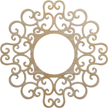 Ekena Millwork Reims Wood Fretwork Pierced Ceiling Medallion, Hickory, 32"OD x 12 1/4"ID x 3/8"T CMWP32X32X0375REHI
